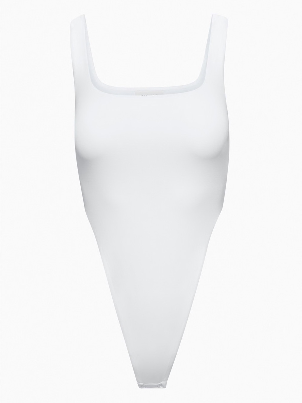 Babaton White Scoop Neck High-Leg Bodysuit